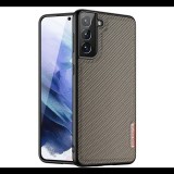 DUX DUCIS FINO szilikon telefonvédő (műanyag belső, közepesen ütésálló, rács minta) BARNA [Samsung Galaxy S21 Plus (SM-G996) 5G] (5996591042534)