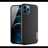 DUX DUCIS FINO szilikon telefonvédő (műanyag belső, közepesen ütésálló, rács minta) FEKETE [Apple iPhone 12 Pro Max] (5996591035031)