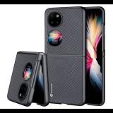 DUX DUCIS FINO szilikon telefonvédő (műanyag belső, közepesen ütésálló, rács minta) FEKETE [Huawei P50 Pocket] (5996591213255)