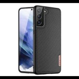 DUX DUCIS FINO szilikon telefonvédő (műanyag belső, közepesen ütésálló, rács minta) FEKETE [Samsung Galaxy S21 Plus (SM-G996) 5G] (5996591042404)