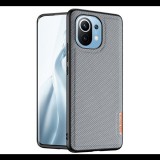 DUX DUCIS FINO szilikon telefonvédő (műanyag belső, közepesen ütésálló, rács minta) SZÜRKE [Xiaomi Mi 11 5G] (5996591050416)
