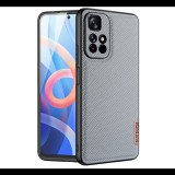DUX DUCIS FINO szilikon telefonvédő (műanyag belső, közepesen ütésálló, rács minta) SZÜRKE [Xiaomi Poco M4 Pro 5G] (5996591115610)