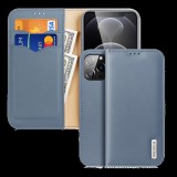DUX DUCIS HIVO tok álló, valódi bőr (FLIP, oldalra nyíló, asztali tartó funkció, bankkártya tartó, RFID védelem) KÉK [Apple iPhone 13 Pro Max] (5996591101750)