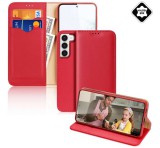 DUX DUCIS HIVO tok álló, valódi bőr (FLIP, oldalra nyíló, asztali tartó funkció, bankkártya tartó, RFID védelem) PIROS Samsung Galaxy S23 Plus (SM-S916)