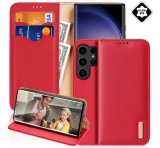 DUX DUCIS HIVO tok álló, valódi bőr (FLIP, oldalra nyíló, asztali tartó, kártyazseb, RFID) PIROS Samsung Galaxy S25 Ultra (SM-S938)