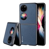 DUX DUCIS Huawei P50 Pocket fino szilikon telefonvédő (műanyag belső, közepesen ütésálló, rács minta) sötétkék