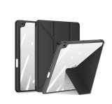 DUX DUCIS MAGI ORIGAMI tok álló, bőr hatású (aktív FLIP, oldalra nyíló, TRIFOLD, asztali tartó, ceruza tartó) FEKETE Apple IPAD 10.9 (2022)