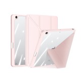 DUX DUCIS MAGI ORIGAMI tok álló, bőr hatású (aktív FLIP, oldalra nyíló, TRIFOLD, asztali tartó, ceruza tartó) RÓZSASZÍN Apple IPAD 10.9 (2022)