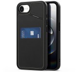 DUX DUCIS RAFI II MAG szilikon telefonvédő (kitámasztó, kártyazseb, RFID, MagSafe) FEKETE Apple iPhone 16e