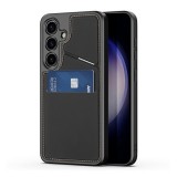 Dux Ducis Samsung Galaxy S24 (SM-S921) rafi ii mag szilikon telefonvédő (kitámasztó, kártyazseb, rfid, magsafe) fekete