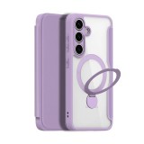 Dux Ducis Samsung Galaxy S25 Plus (SM-S936) skin x pro tok álló, bőr hatású (flip, rfid, kitámasztó, magsafe) lila