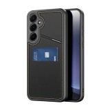 Dux Ducis Samsung Galaxy S25 (SM-S931) rafi ii mag szilikon telefonvédő (kitámasztó, kártyazseb, rfid, magsafe) fekete