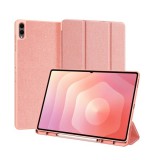 Dux ducis Samsung Galaxy Tab S11 Ultra 5G (SM-X936B) domo tok álló, bőr hatású (flip, ceruza tartó) rózsaszín