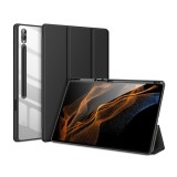 Dux Ducis Samsung Galaxy Tab S9 Ultra WIFI (SM-X910) toby tok álló, bőr hatású (aktív flip, trifold, s pen tartó) fekete