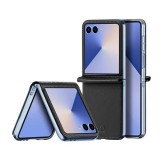 Dux ducis Samsung Galaxy Z Flip7 (SM-F766) Dux ducis bril műanyag védő (ütésálló, bőr hatású hátlap, rombusz) sötétkék