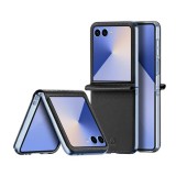 Dux ducis Samsung Galaxy Z Flip7 (SM-F766) Dux ducis bril műanyag védő (ütésállóság, bőr hatású hátlap, rombusz) fekete