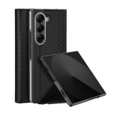 Dux ducis Samsung Galaxy Z Fold7 (SM-F966) Dux ducis bril  (ütésálló, bőr hatás hátlap, asztali tartó, rombusz) fekete