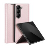 Dux ducis Samsung Galaxy Z Fold7 (SM-F966) Dux ducis bril (ütésálló, bőr hatás hátlap, asztali tartó, rombusz) rózsaszín