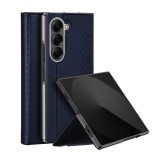 Dux ducis Samsung Galaxy Z Fold7 (SM-F966) Dux ducis bril  (ütésálló, bőr hatás hátlap, asztali tartó, rombusz) sötétkék