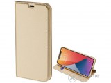 Dux Ducis Skin Pro álló, bőr hatású flip tok Apple iPhone 12 készülékhez, arany