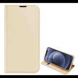 DUX DUCIS SKIN PRO tok álló, bőr hatású (FLIP, oldalra nyíló, bankkártya tartó, asztali tartó funkció) ARANY [Apple iPhone 13 mini] (5996591097749)