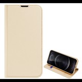 DUX DUCIS SKIN PRO tok álló, bőr hatású (FLIP, oldalra nyíló, bankkártya tartó, asztali tartó funkció) ARANY [Apple iPhone 13 Pro] (5996591097756)