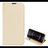 DUX DUCIS SKIN PRO tok álló, bőr hatású (FLIP, oldalra nyíló, bankkártya tartó, asztali tartó funkció) ARANY [Apple iPhone 13 Pro Max] (5996591097763)