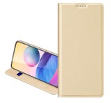 DUX DUCIS SKIN PRO tok álló, bőr hatású (FLIP, oldalra nyíló, bankkártya tartó, asztali tartó funkció) ARANY Apple iPhone 14 Pro