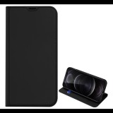 DUX DUCIS SKIN PRO tok álló, bőr hatású (FLIP, oldalra nyíló, bankkártya tartó, asztali tartó funkció) FEKETE [Apple iPhone 13 Pro] (5996591097787)