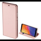 DUX DUCIS SKIN PRO tok álló, bőr hatású (FLIP, oldalra nyíló, bankkártya tartó, asztali tartó funkció) ROZÉARANY [Honor 9S] (5996457960965)