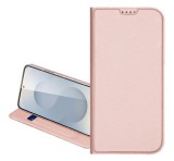 DUX DUCIS SKIN PRO tok álló, bőr hatású (FLIP, oldalra nyíló, kártyazseb, asztali tartó) RÓZSASZÍN Apple iPhone 16e