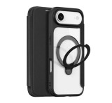 DUX DUCIS SKIN X PRO tok álló, bőr hatású (FLIP, oldalra nyíló, RFID, kitámasztó, MagSafe) FEKETE Apple iPhone 17 Air