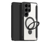 DUX DUCIS SKIN X PRO tok álló, bőr hatású (FLIP, oldalra nyíló, RFID, kitámasztó, MagSafe) FEKETE Samsung Galaxy S25 Ultra (SM-S938)