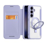 DUX DUCIS SKIN X PRO tok álló, bőr hatású (FLIP, oldalra nyíló, RFID, kitámasztó, MagSafe) LILA Samsung Galaxy S24 Plus (SM-S926)
