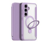 DUX DUCIS SKIN X PRO tok álló, bőr hatású (FLIP, oldalra nyíló, RFID, kitámasztó, MagSafe) LILA Samsung Galaxy S25 Plus (SM-S936)