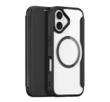 DUX DUCIS SKIN X PRO tok álló, bőr hatású (FLIP, oldalra nyíló, RFID, MagSafe) FEKETE Apple iPhone 17