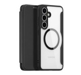 DUX DUCIS SKIN X PRO tok álló, bőr hatású (FLIP, oldalra nyíló, RFID, MagSafe) FEKETE Samsung Galaxy S25 Plus (SM-S936)