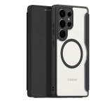 DUX DUCIS SKIN X PRO tok álló, bőr hatású (FLIP, oldalra nyíló, RFID, MagSafe) FEKETE Samsung Galaxy S25 Ultra (SM-S938)