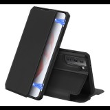 DUX DUCIS SKIN X tok álló, bőr hatású (FLIP, oldalra nyíló, asztali tartó, vezeték nélküli töltés támogatás) FEKETE [Samsung Galaxy S21 Plus (SM-G996) 5G] (5996591078175) - Telefontok