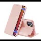 DUX DUCIS SKIN X tok álló, bőr hatású (FLIP, oldalra nyíló, asztali tartó, vezeték nélküli töltés támogatás) RÓZSASZÍN [Apple iPhone 12 Pro] (5996591001074)