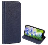 DUX DUCIS SKIN X2 tok álló, bőr hatású (FLIP, közepesen ütésálló, oldalra nyíló, asztali tartó, prémium) SÖTÉTKÉK Samsung Galaxy S23 Plus (SM-S916)