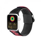 Dux Ducis Strap (Outdoor Version) strap for Apple Watch Ultra, SE, 8, 7, 6, 5, 4, 3, 2, 1 (49, 45, 44, 42 mm) nylon band bracelet black and red