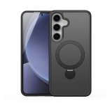DUX DUCIS YIND szilikon telefonvédő (ütésállóság, kameravédő, matt, MagSafe, kitámasztó) FEKETE Samsung Galaxy S25 (SM-S931)