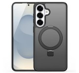 DUX DUCIS YIND szilikon telefonvédő (ütésállóság, kameravédő, matt, MagSafe, kitámasztó) FEKETE Samsung Galaxy S26 Plus (SM-S947)
