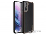 Dux Ducis Yolo bőr hatású műanyag tok Samsung Galaxy S21 Plus (SM-G996) 5G készülékhez, fekete