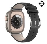 DUX DUCIS YS pótszíj (egyedi méret, kicsi, valódi bőr, állítható) FEKETE Apple Watch Series 9 41mm, Watch Series 8 41mm, Watch Series 7 41mm