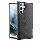 DuxDucis Fino - Samsung Galaxy S22 Ultra tok szövet borítással -  fekete