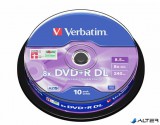 DVD+R lemez, kétrétegű, 8,5GB, 8x, 10 db, hengeren, VERBATIM &#039;Double Layer&#039;