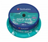DVD-RW lemez, újraírható, 4,7GB, 4x, 25 db, hengeren, VERBATIM (DVDVU-4B25)