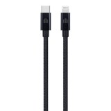 Dviced DV120004 25cm Type-C - Lightning fekete szőtt borítású adat- és töltőkábel (DV120004)